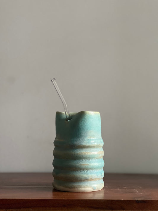 Turquoise Straw Cup